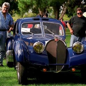 Jay Leno and his 1937 Bugatti type 575 C at Woodley Park CA 11799