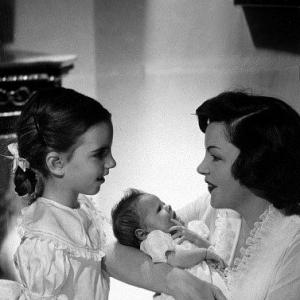 Judy Garland with daughters Liza Minnelli and Lorna Luft baby 1953
