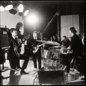 Still of Paul McCartney John Lennon George Harrison and Ringo Starr in A Hard Days Night 1964