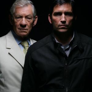 Still of Jim Caviezel and Ian McKellen in The Prisoner 2009