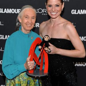 Debra Messing and Jane Goodall