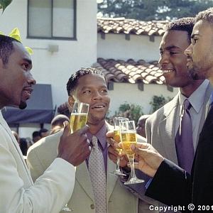 Celebrating friendship Jackson Morris Chestnut Derrick DL Hughley Brian Bill Bellamy and Terry Shemar Moore make a toast to their future