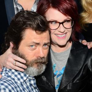 Megan Mullally and Nick Offerman at event of The Kings of Summer 2013