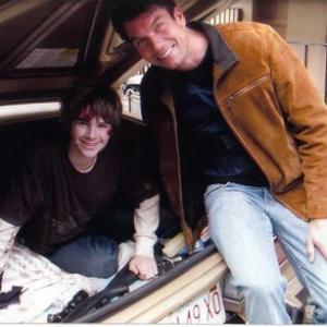 Tyler Neitzel and Jerry O'Connell on the set of 