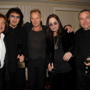 Sting Ozzy Osbourne Tony Iommi Geezer Butler and Bill Ward