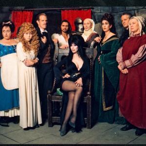 Elvira with the cast of Haunted Hills