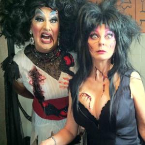 Elvira with Peaches Christ promoting her Horror Hunt
