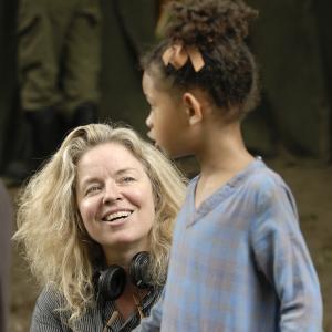 Patricia Rozema and Willow Smith on the set of Kit Kittredge An American Girl