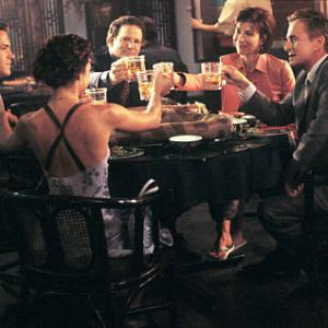 Still of Michael Douglas, Albert Brooks, Ryan Reynolds, Lindsay Sloane and Maria Ricossa in The In-Laws (2003)