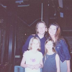 Liana Loggins, David Spade, Sumer Loggins and Mayson Rooney (Mickey Rooney's granddaughter) on the set of 