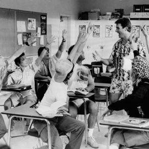 Still of Mark Harmon, Courtney Thorne-Smith, Richard Steven Horvitz and Shawnee Smith in Summer School (1987)