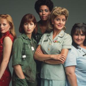 Still of Dana Delany Marg Helgenberger Ricki Lake Concetta Tomei and Nancy Giles in China Beach 1988