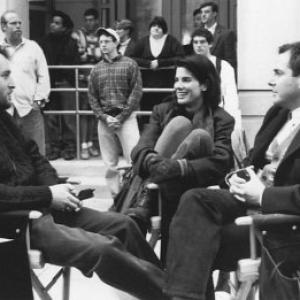 Sandra Bullock Jon Turteltaub and Roger Birnbaum in While You Were Sleeping 1995