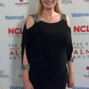 Anna Wilding at ALMA Awards September 2013 wearing Kalonskincarecom