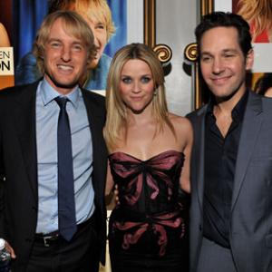Reese Witherspoon, Owen Wilson and Paul Rudd at event of Is kur tu zinai? (2010)