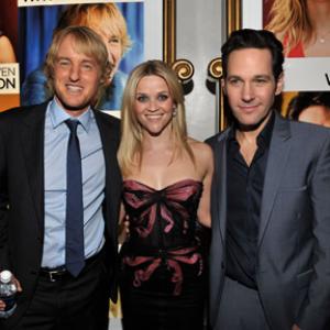 Reese Witherspoon, Owen Wilson and Paul Rudd at event of Is kur tu zinai? (2010)