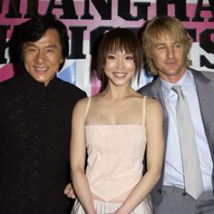 Jackie Chan Owen Wilson and Fann Wong at event of Shanghai Knights 2003