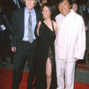 Jackie Chan Lucy Liu and Owen Wilson at event of Sanchajaus kaubojus 2000
