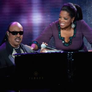 Oprah Winfrey and Stevie Wonder