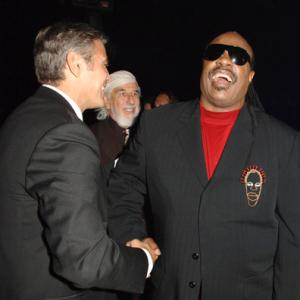 George Clooney and Stevie Wonder
