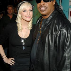 Stevie Wonder and Ashlee Simpson at event of Total Request Live 1999