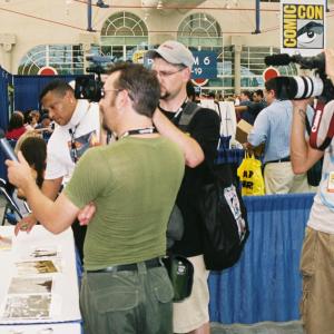 Grand L Bush fields questions from international media at COMICCON in San Diego