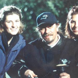 Don FauntLeRoy on the set of Lying In Wait with daughters Season and Juliana
