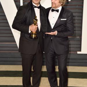 Alexandre Desplat and Morten Tyldum at event of The Oscars 2015