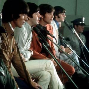 The Beatles (George Harrison, Paul McCartney, John Lennon, & Ringo Starr, Capitol Record spress conference. c. 1965