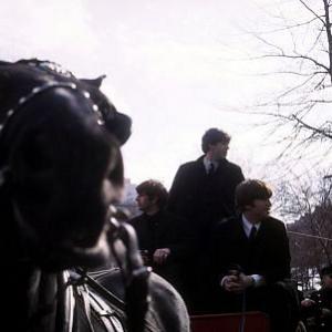 The Beatles  Ringo Starr Paul McCartney John Lennon on a horse carriage ride 1964