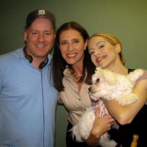 Michael Feifer Brittany Murphy Mimi Rogers on set of Abandonded also starring Dean Cain and Peter Bogdanovich
