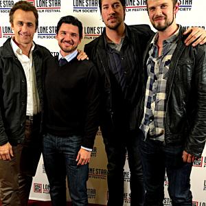 DirectorsActors Tanner Beard  Russell Cummings with actors Ken Luckey and Crispian Belfrage on the carpet at the Texas Premier of 6 Bullets to Hell at the Lone Star Film Festival