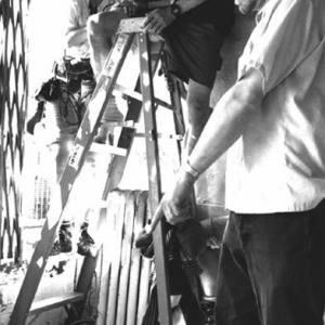 Director Matthew Harrison and cinematographer Howard Krupa on the set of Matthew Harrisons RHYTHM THIEF