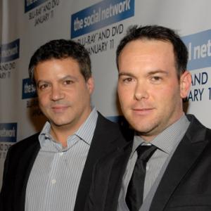 Michael De Luca and Dana Brunetti at event of The Social Network 2010
