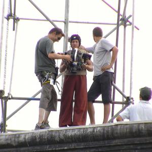 Marc Cass Action Directing a Building to Building Wire Jump Stunt on 'Sons of the Wind' directed by Julien Seri.