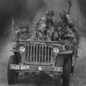 Marc Cass in Band of Brothers Jeep Explosion Picture.