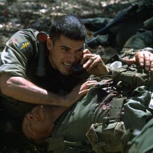 Jsu Garcia as Cpt Tony Nadal screaming for help as his RTOfriend dies in We Were Soldiers