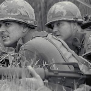 Jsu Garcia as Captain Nadal watches his men fall back to Creekbed in We Were Soldiers
