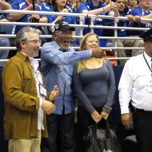 With Morgan Freeman and Lori McCreary at FIRST Robotics Championship in St. Louis in April of 2011