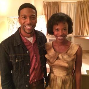 Karimah Westbrook and Jocko Sims on the set of Masters of Sex