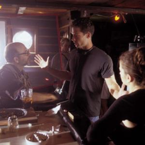 Joe Pantoliano, director Scott Wiper and Mirjana Jokovic on the set of A Better Way To Die.