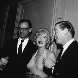 M. Monroe, Arthur Miller & Milton Berle at party for 