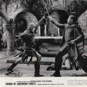 Oliver Reed and Jack Gwillim in Sword of Sherwood Forest (1960)