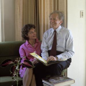 Sam Jaffe at home with his wife Bettye Ackerman