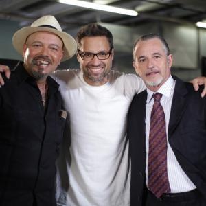 Carlos Acosta-Milian with Ricardo Alamo and Juan David Ferrer on the set of 