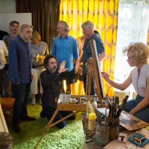 Still of Tim Burton, Amy Adams and Bruno Delbonnel in Dideles akys (2014)