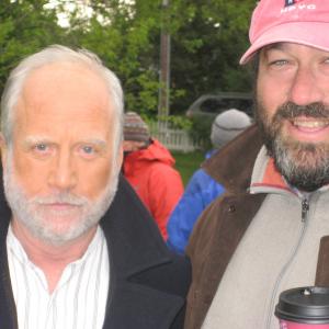 Richard Dreyfuss and Daniel Adams on the set of The Lightkeepers