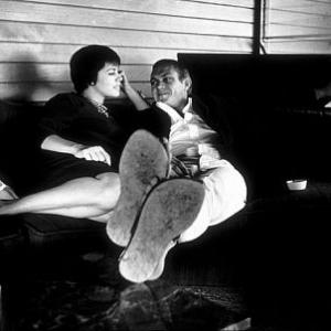 Steve McQueen and his wife, Neile, at home in the Hollywood Hills, CA, 1960.