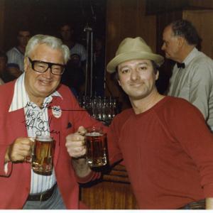 Chicago Sports Announcer, Harry Caray and Stan Adams on location doing a Beer TV Spot. Here's lookin' at ya'!