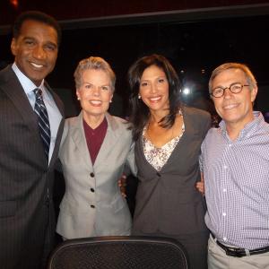 Norm Lewis, Tacey Adams, Wendy Davis and Ron Underwood on the set of SCANDAL